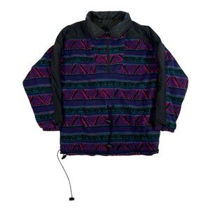 Vintage CB Sports Reversible Jacket Aztec Print Size Small